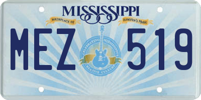 MS license plate MEZ519