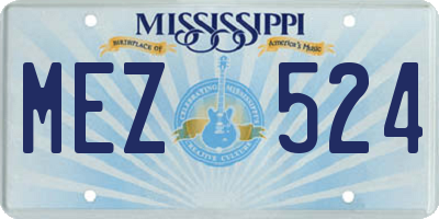 MS license plate MEZ524