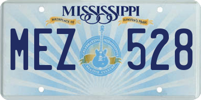 MS license plate MEZ528