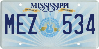 MS license plate MEZ534