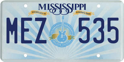 MS license plate MEZ535