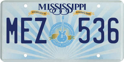 MS license plate MEZ536