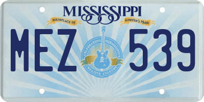 MS license plate MEZ539