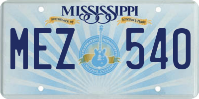 MS license plate MEZ540