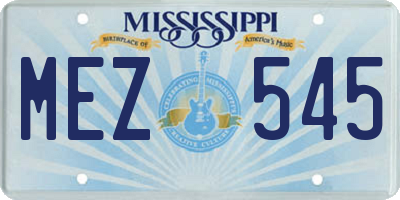 MS license plate MEZ545