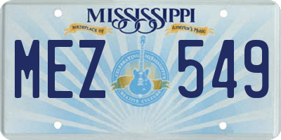 MS license plate MEZ549