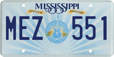 MS license plate MEZ551