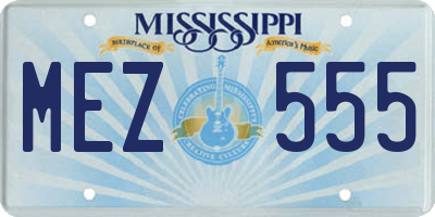 MS license plate MEZ555
