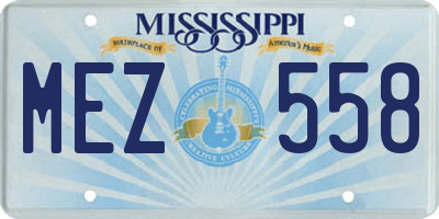 MS license plate MEZ558