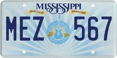 MS license plate MEZ567