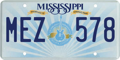 MS license plate MEZ578