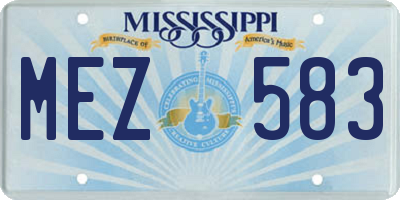 MS license plate MEZ583