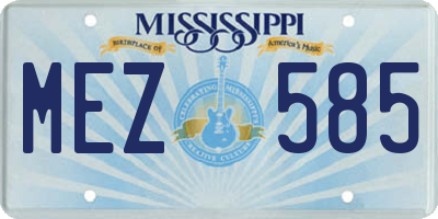 MS license plate MEZ585