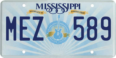 MS license plate MEZ589
