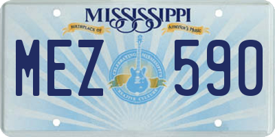 MS license plate MEZ590