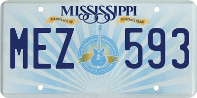 MS license plate MEZ593