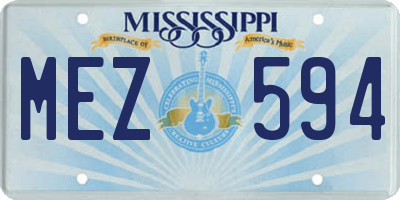 MS license plate MEZ594