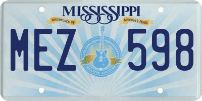 MS license plate MEZ598