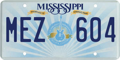 MS license plate MEZ604