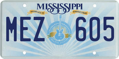 MS license plate MEZ605