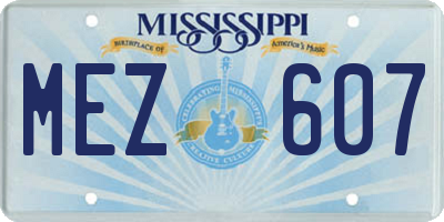 MS license plate MEZ607
