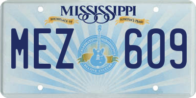 MS license plate MEZ609