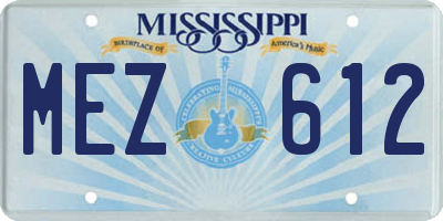 MS license plate MEZ612