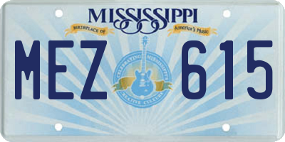 MS license plate MEZ615
