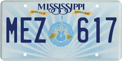 MS license plate MEZ617
