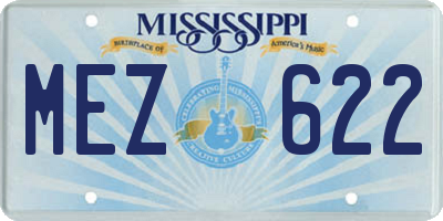 MS license plate MEZ622