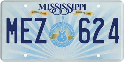 MS license plate MEZ624