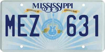 MS license plate MEZ631