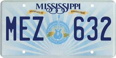 MS license plate MEZ632