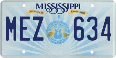 MS license plate MEZ634