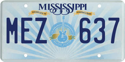 MS license plate MEZ637