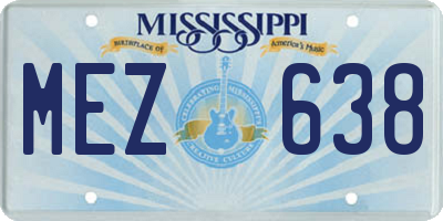 MS license plate MEZ638