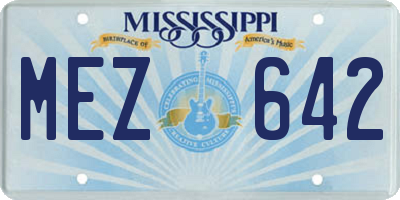 MS license plate MEZ642