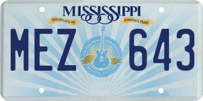 MS license plate MEZ643