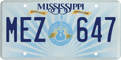 MS license plate MEZ647