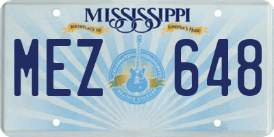 MS license plate MEZ648