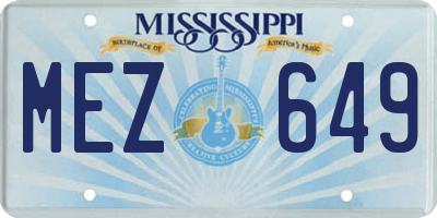 MS license plate MEZ649