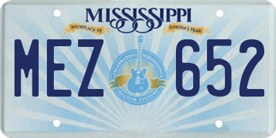 MS license plate MEZ652