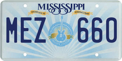 MS license plate MEZ660
