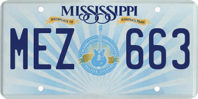 MS license plate MEZ663
