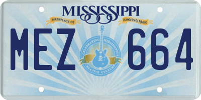 MS license plate MEZ664