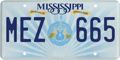 MS license plate MEZ665