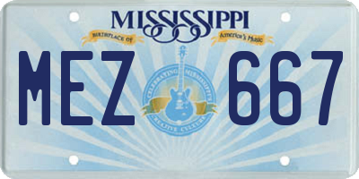 MS license plate MEZ667