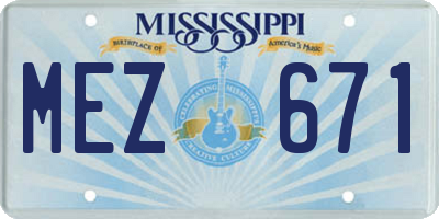 MS license plate MEZ671