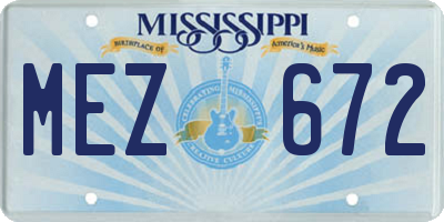 MS license plate MEZ672