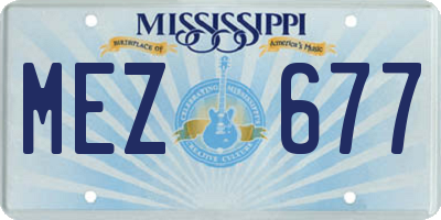 MS license plate MEZ677